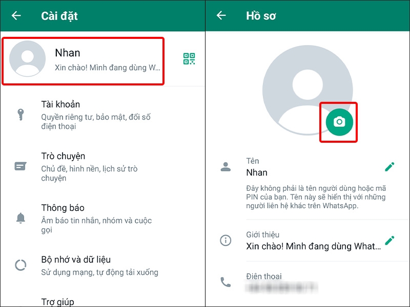 Nhấn vào biểu tượng tài khoản của bạn