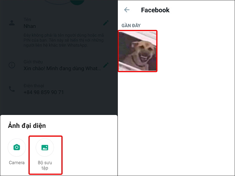 Chọn Hình ảnh bạn muốn cập nhật