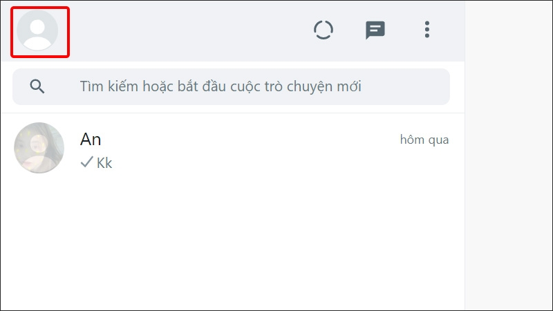 Nhấn vào biểu tượng Tài khoản