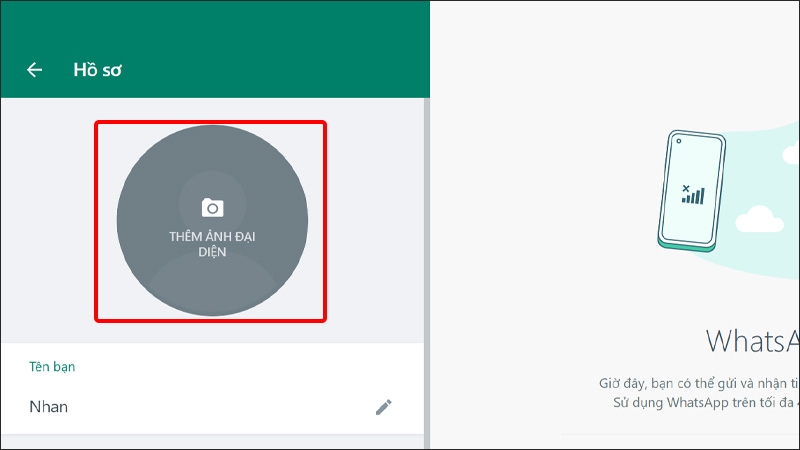 Chọn THÊM ẢNH ĐẠI DIỆN