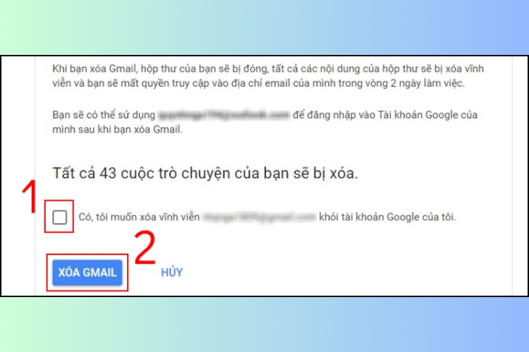Cách xóa gmail vĩnh viễn