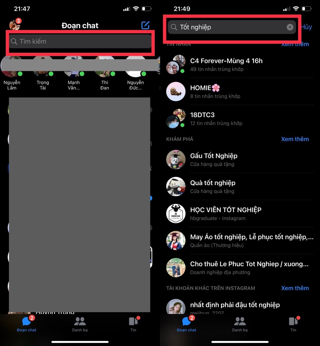 Cách tìm lại tin nhắn cũ trên Messenger 1