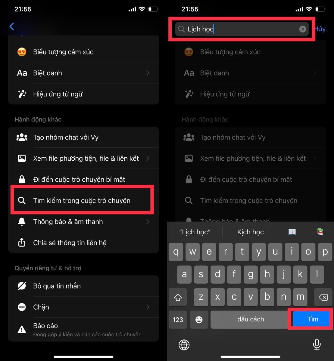 Cách tìm lại tin nhắn cũ trên Messenger 4