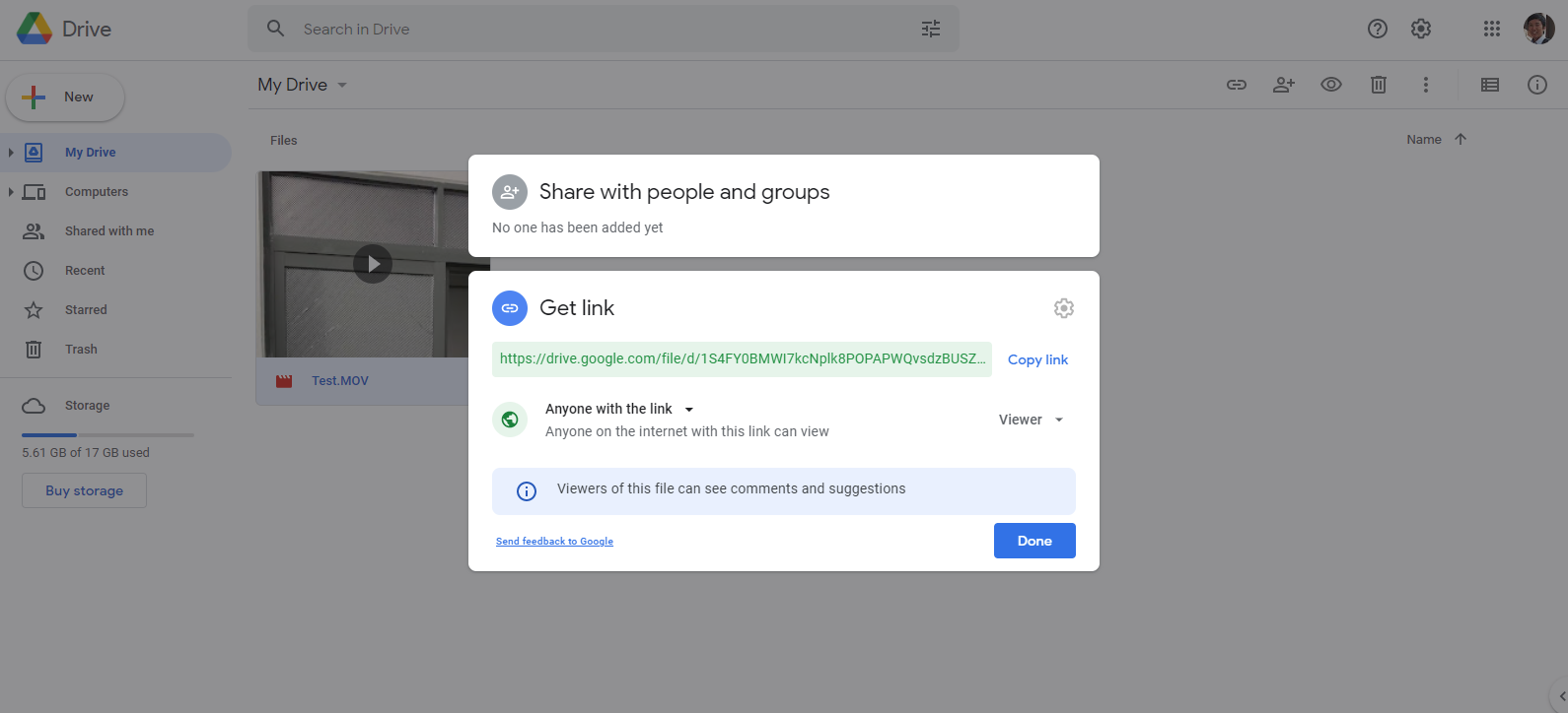 Hướng dẫn cách chia sẻ file trên Google Drive bằng máy tính
