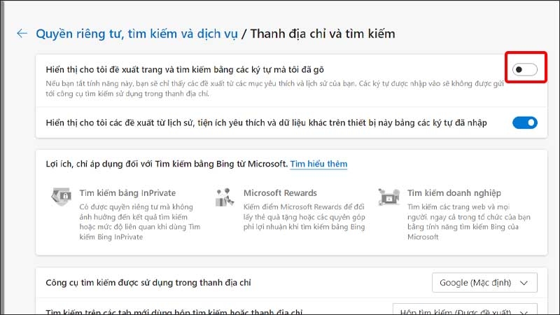 Gạt công tắc sang trái để đưa nó về trạng thái tắt