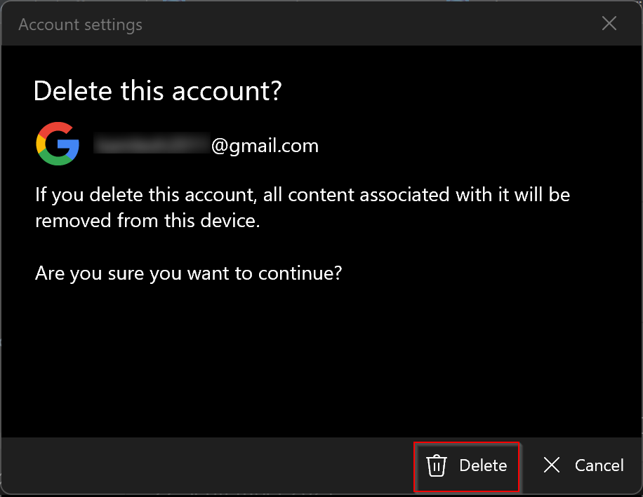 Cách thêm hoặc xóa tài khoản Gmail khỏi ứng dụng Mail trên Windows 11 (9)