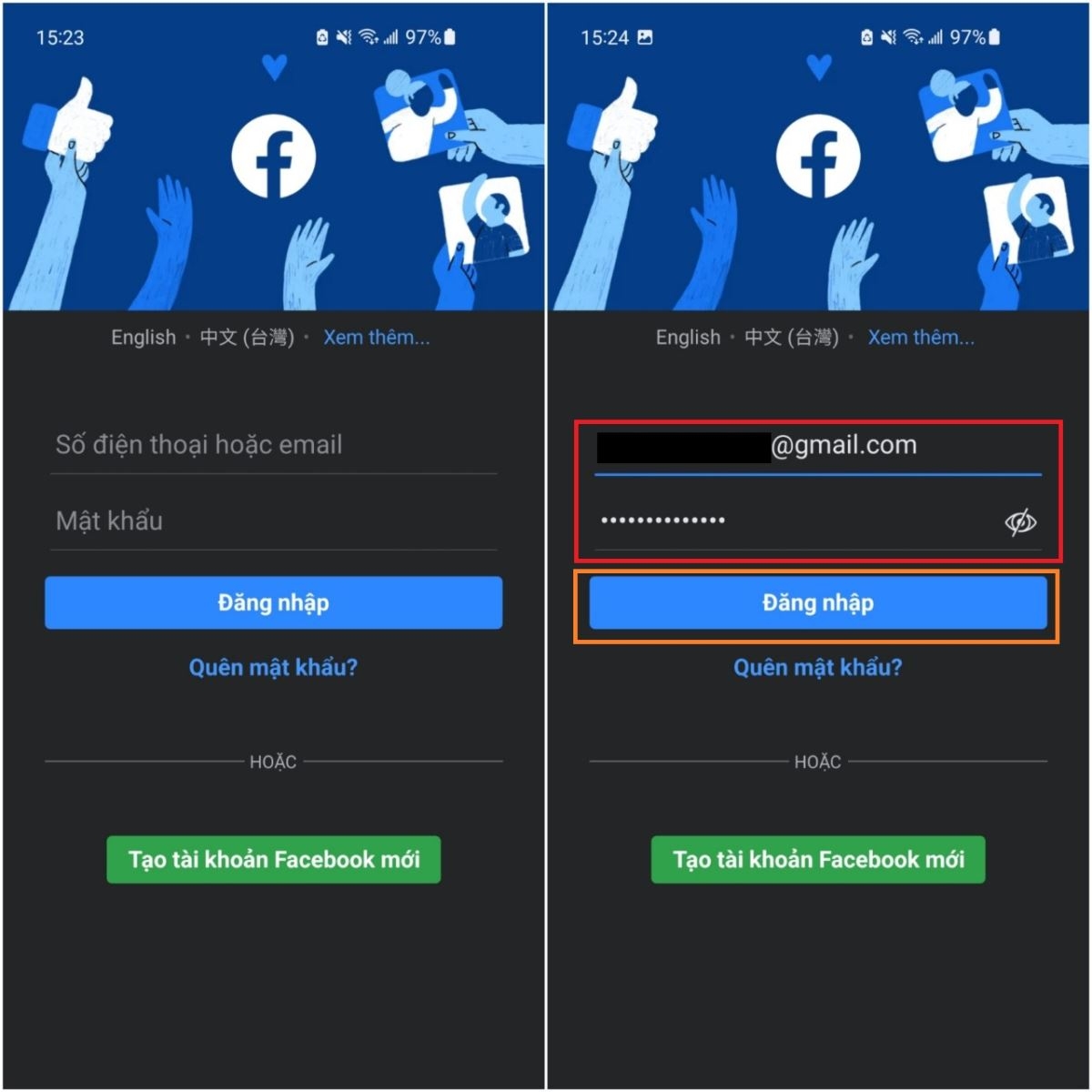Cách đăng nhập Facebook bằng Gmail cực đơn giản (1)