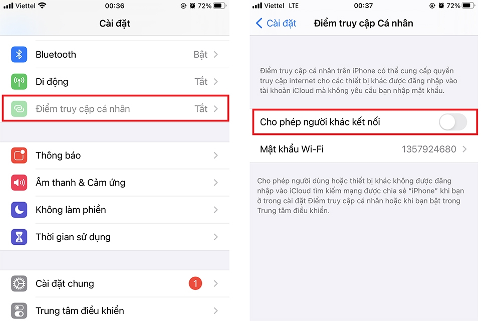 Cách phát wifi trên Iphone - bước 2