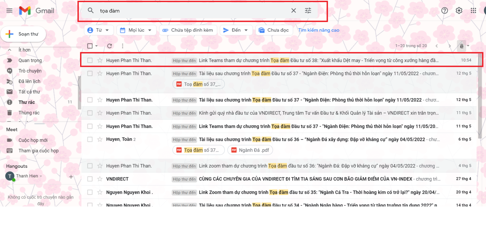 Mách bạn cách tìm thư trong mục lưu trữ Gmail 4