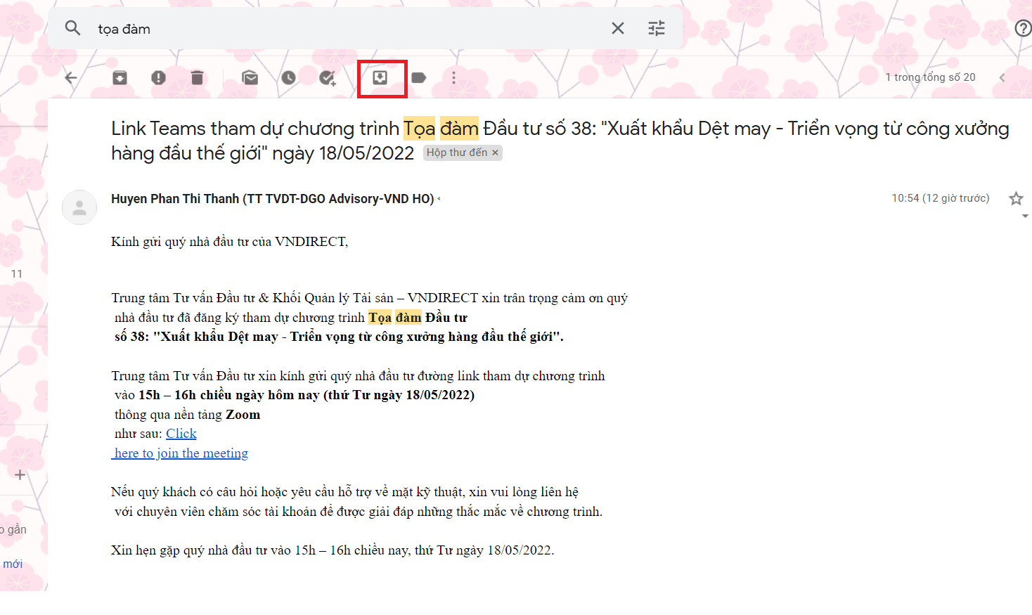 Mách bạn cách tìm thư trong mục lưu trữ Gmail 5