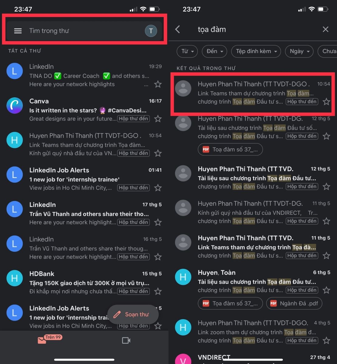 Tìm thư trong lưu trữ Gmail trên máy tính 7