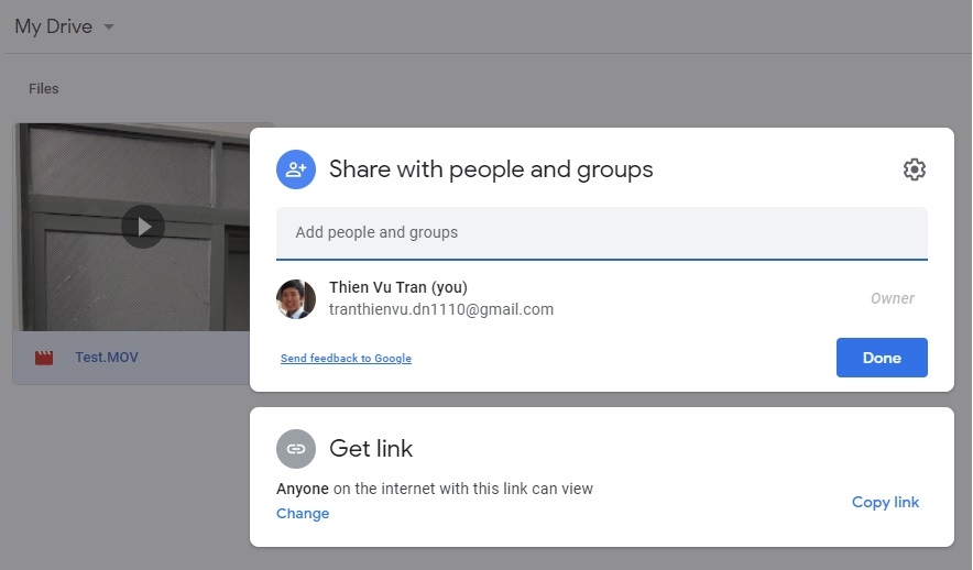Mở quyền truy cập Google Drive