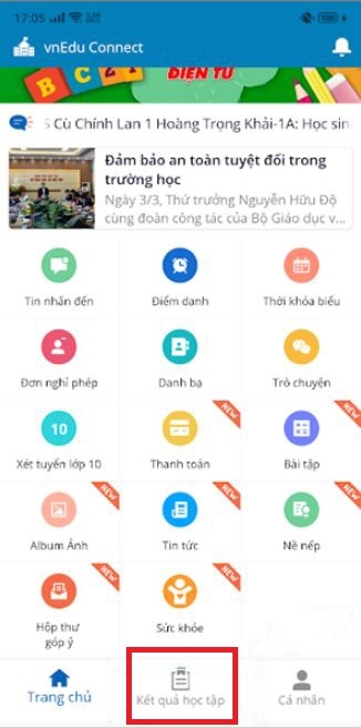 Cách dùng vnEdu tra cứu điểm (Ảnh 3)
