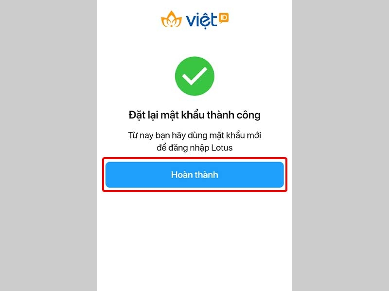 Nhấn Hoàn thành để hoàn tất thay đổi