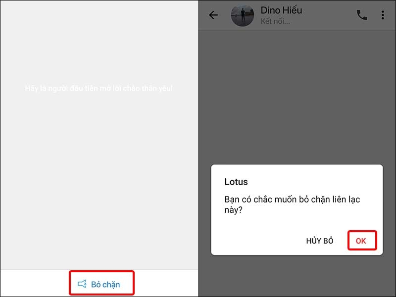Nhấn vào Bỏ chặn và chọn OK để kết thúc cài đặt