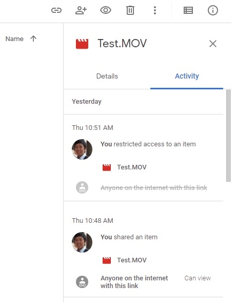 Xóa lịch sử Google Drive