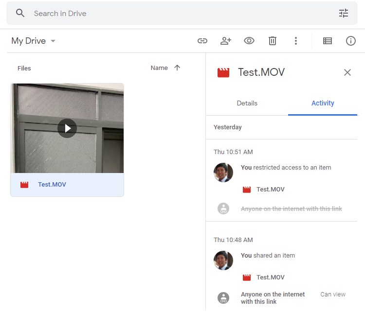 Xóa lịch sử Google Drive