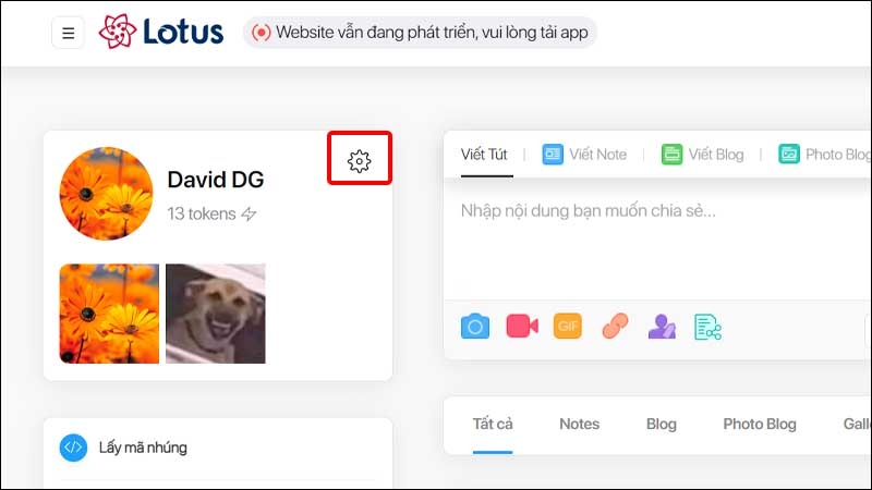 Nhấn vào Cài đặt