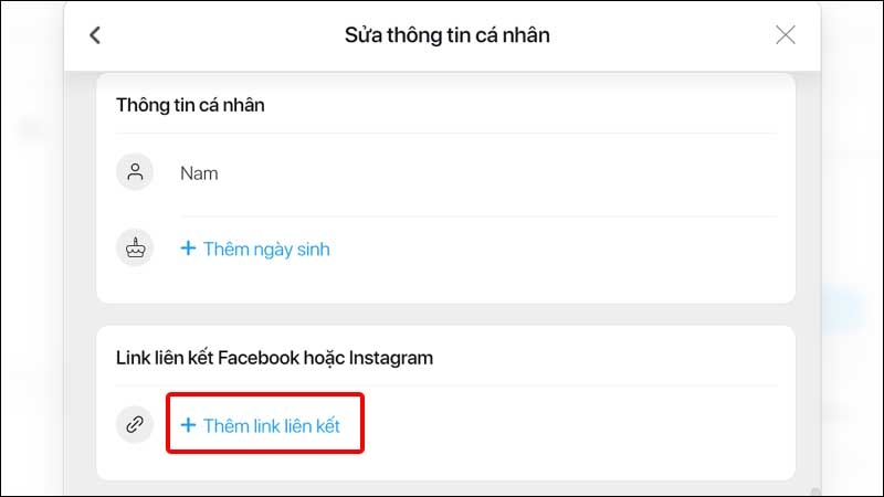 Nhấn vào Thêm link liên kết
