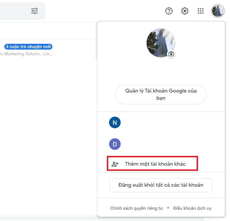 Cách đổi tài khoản Gmail trên điện thoại và trên máy tính (5)