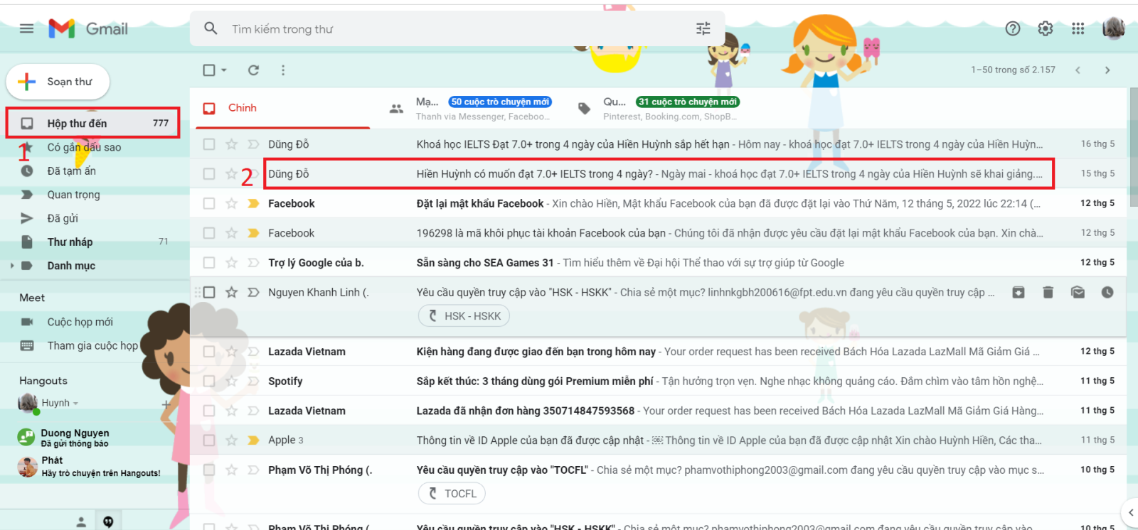 Thùng rác trong Gmail nằm ở đâu 2