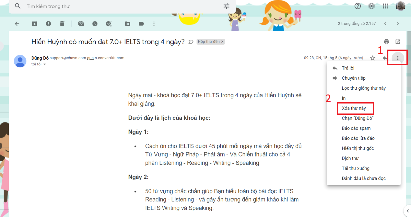 Thùng rác trong Gmail nằm ở đâu 3