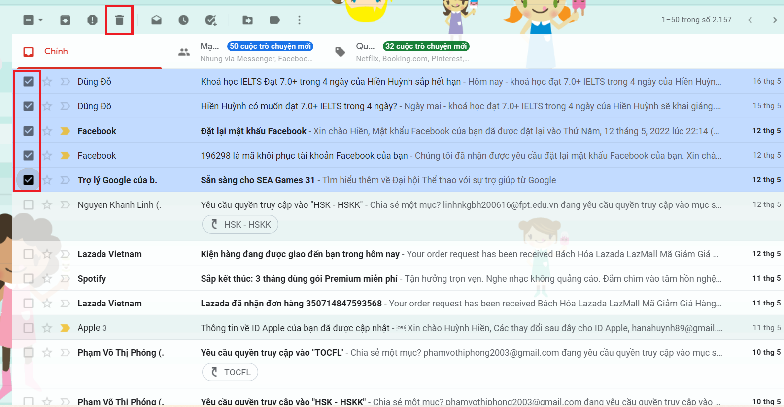 Thùng rác trong Gmail nằm ở đâu 4