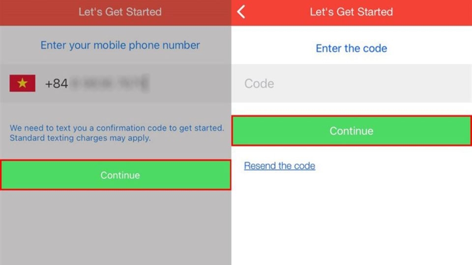 Nhấn chọn quốc gia Việt Nam