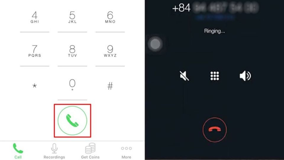Chọn biểu tượng Kết thúc màu đỏ để dừng lại