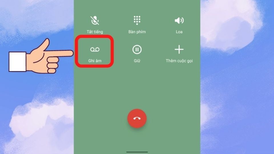 Nhấn vào nút “Ghi âm”