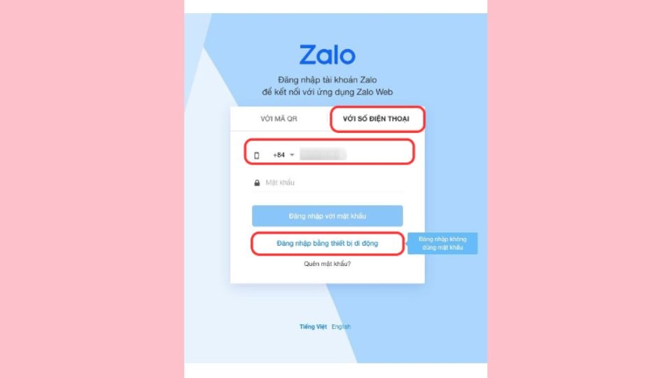 Truy cập website của Chat Zalo.me
