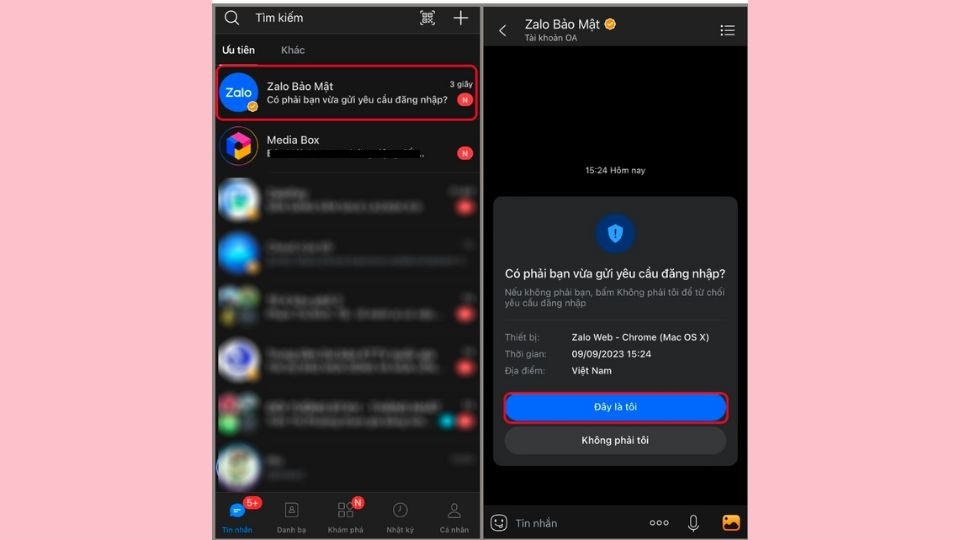 Chọn ô Đây là tôi để đăng nhập