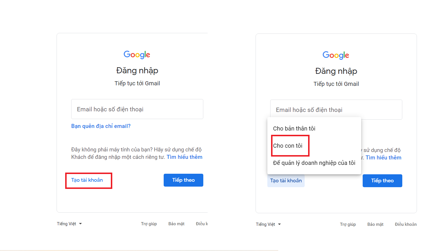 Cách tạo Gmail cho học sinh 1