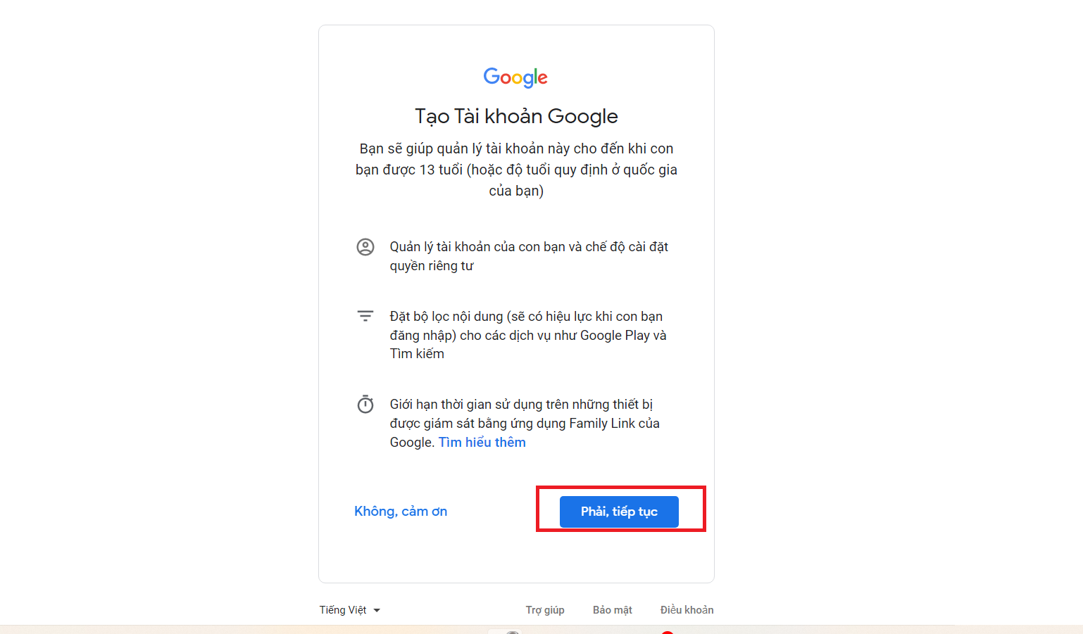 Cách tạo Gmail cho học sinh 2