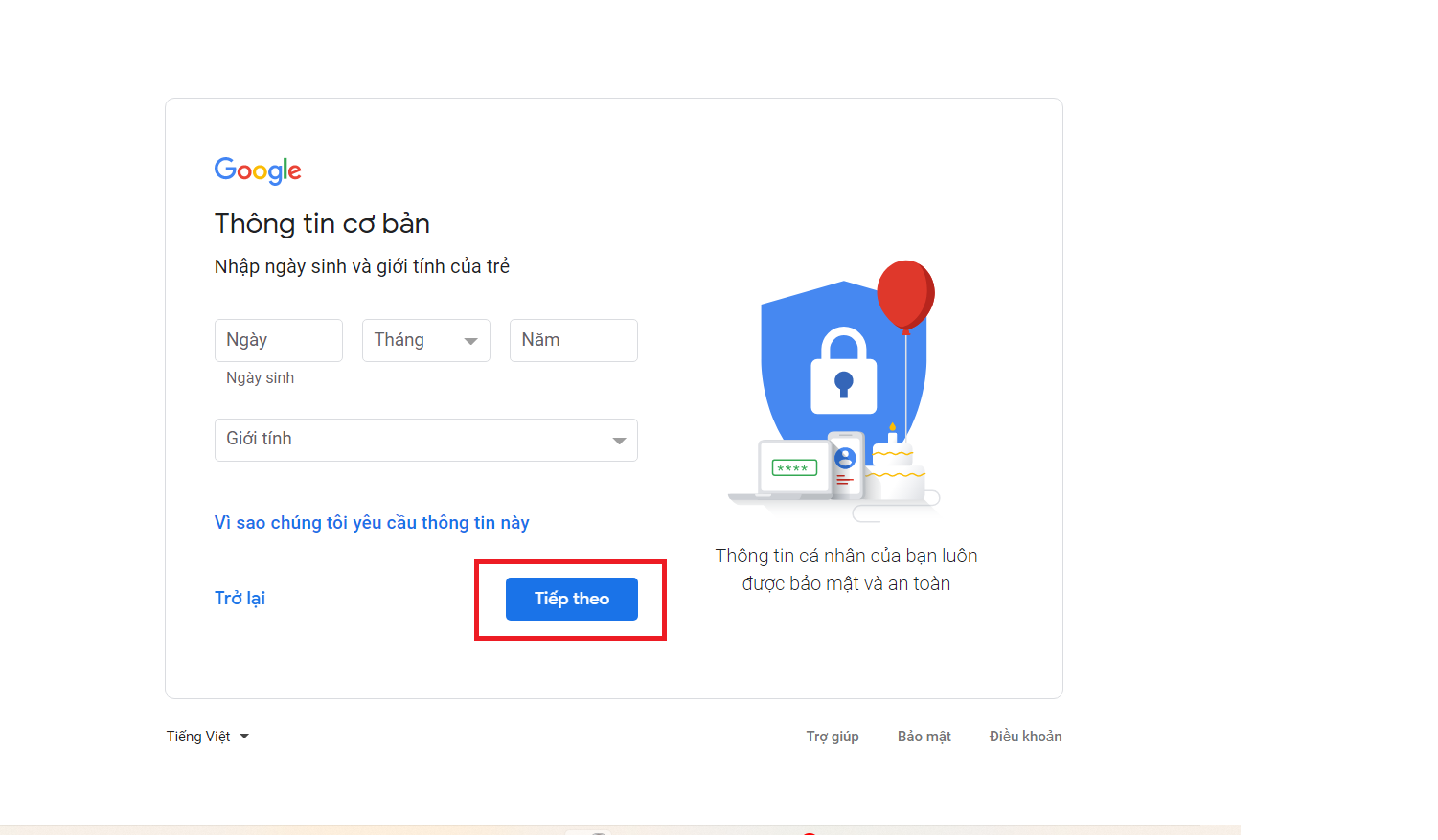 Cách tạo Gmail cho học sinh 4