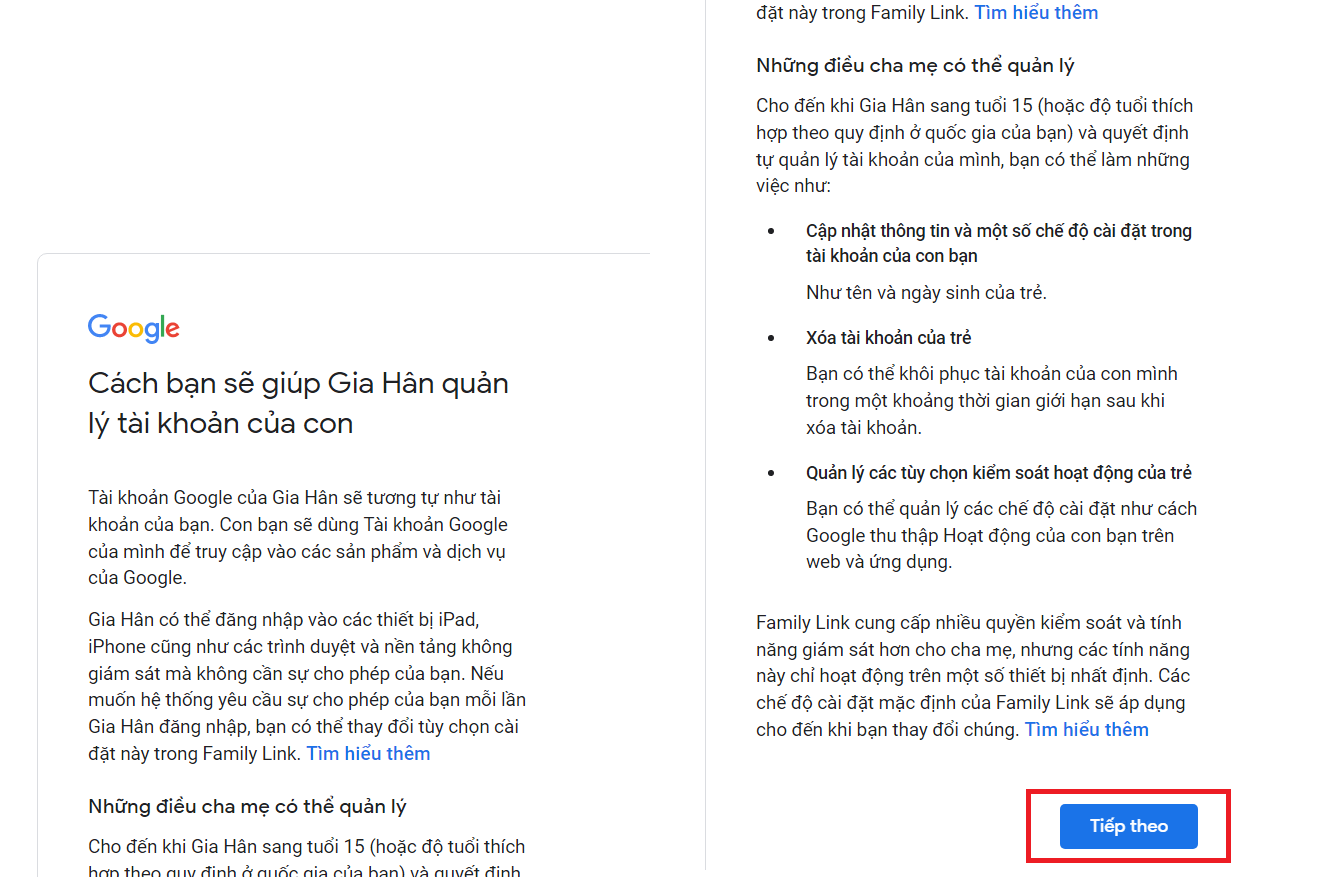 Cách tạo Gmail cho học sinh 8