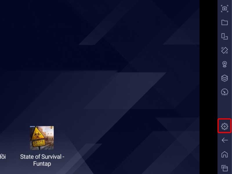 Nhấn vào biểu tượng Cài đặt