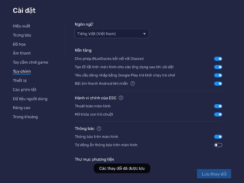 Áp dụng thay đổi thành công