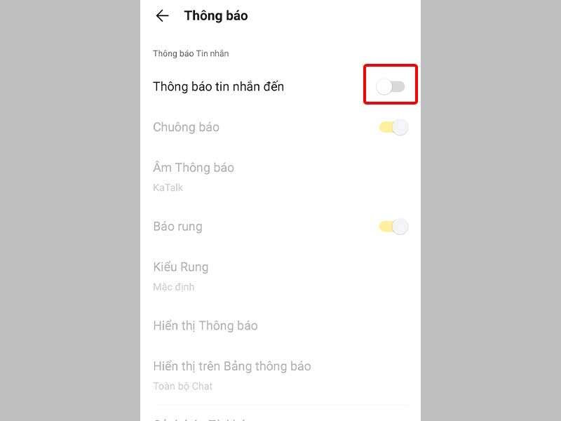 Tắt toàn bộ thông báo