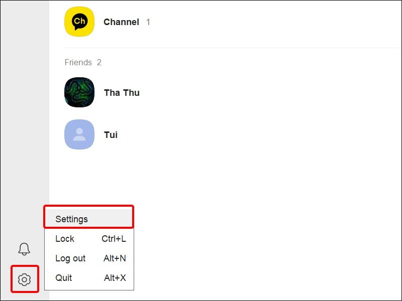 Nhấn vào Cài đặt và chọn Settings