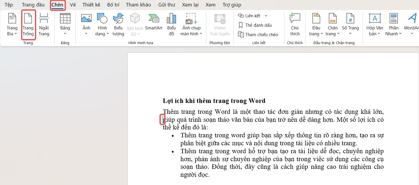Thêm trang trong word (ảnh 4)