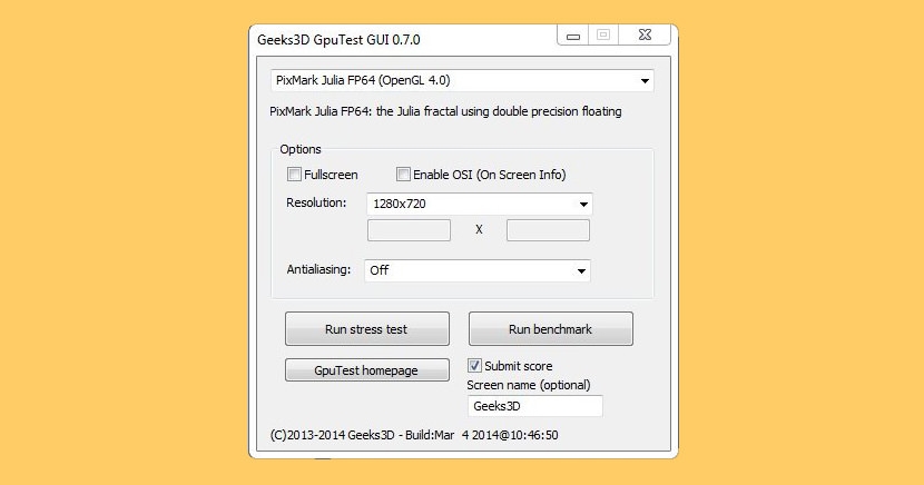 Phần mềm kiểm tra lỗi card màn hình - GPUTest