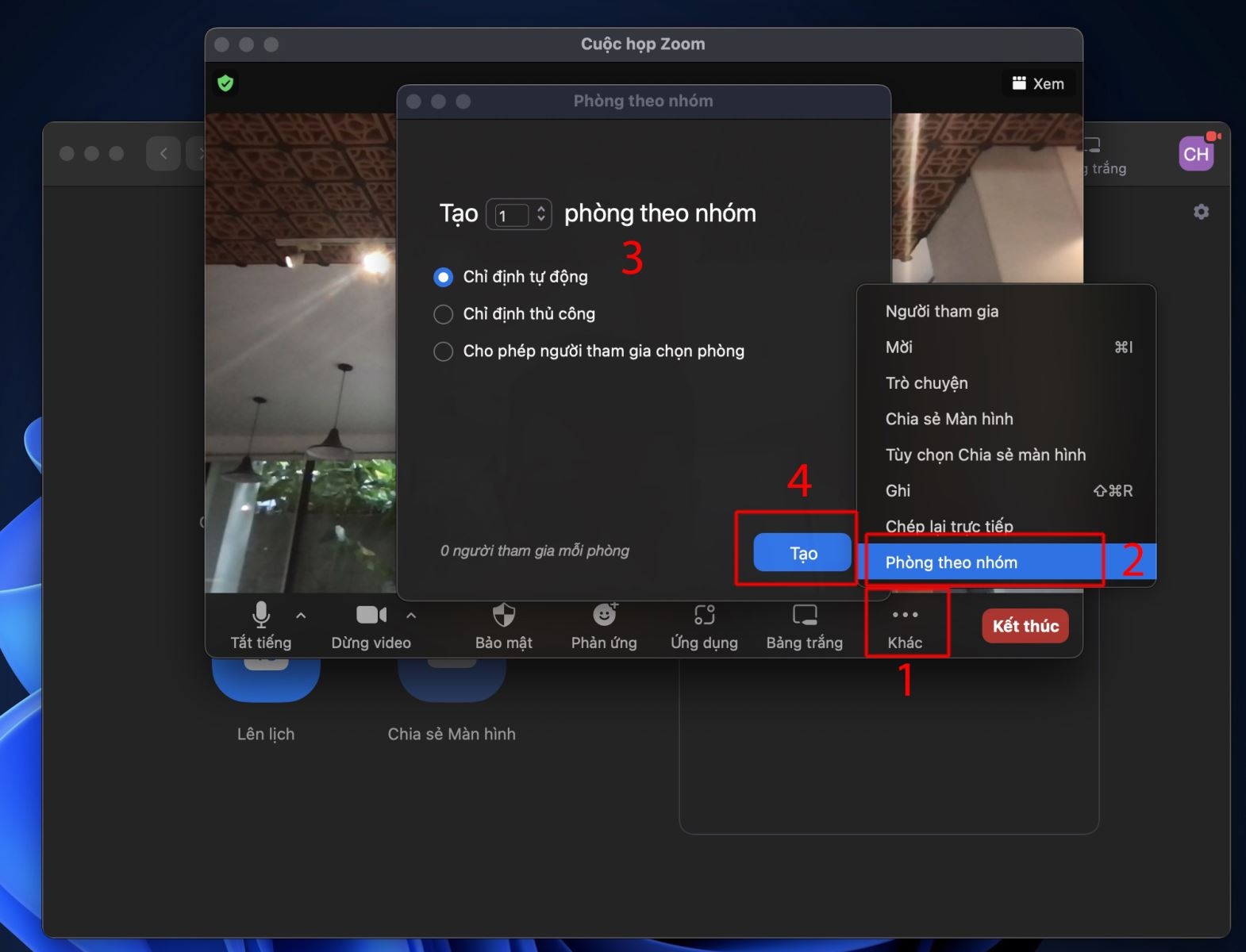 cách tạo phòng zoom 11