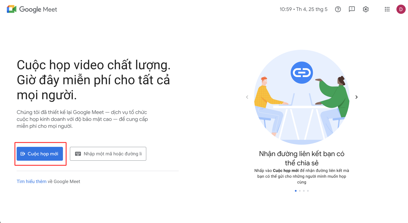 cách tạo tài khoản google meet 5