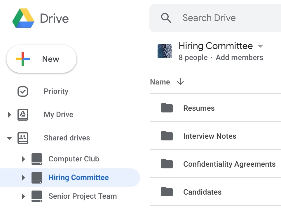 Tạo bộ nhớ dùng chung Google Drive