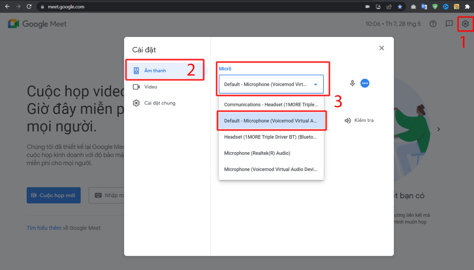 cách đổi giọng trên Google Meet 9