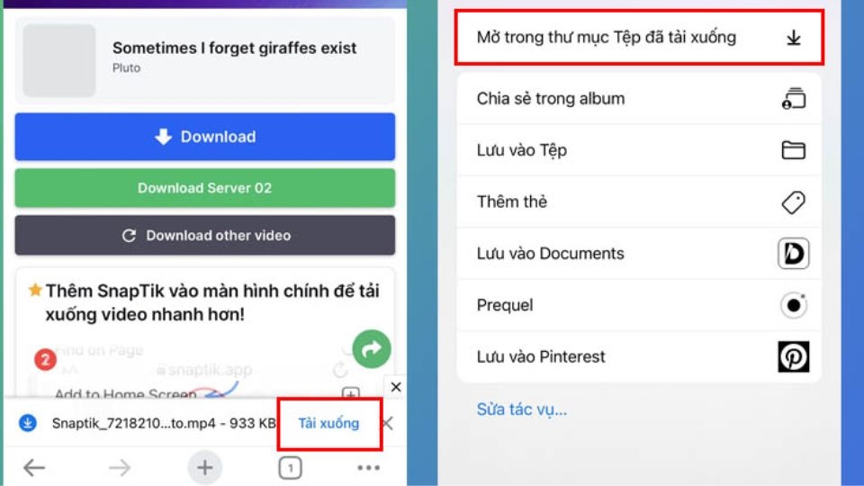 Nhấn nút Tải về để hoàn tất quá trình tải video
