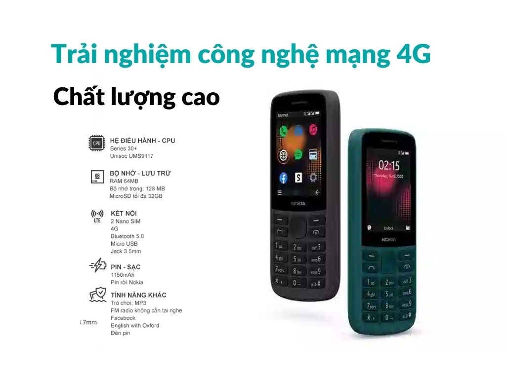 Điện thoại di động Nokia 215 DS 4G (2020) (Giá từ 506.000 đồng – 814.000 đồng)