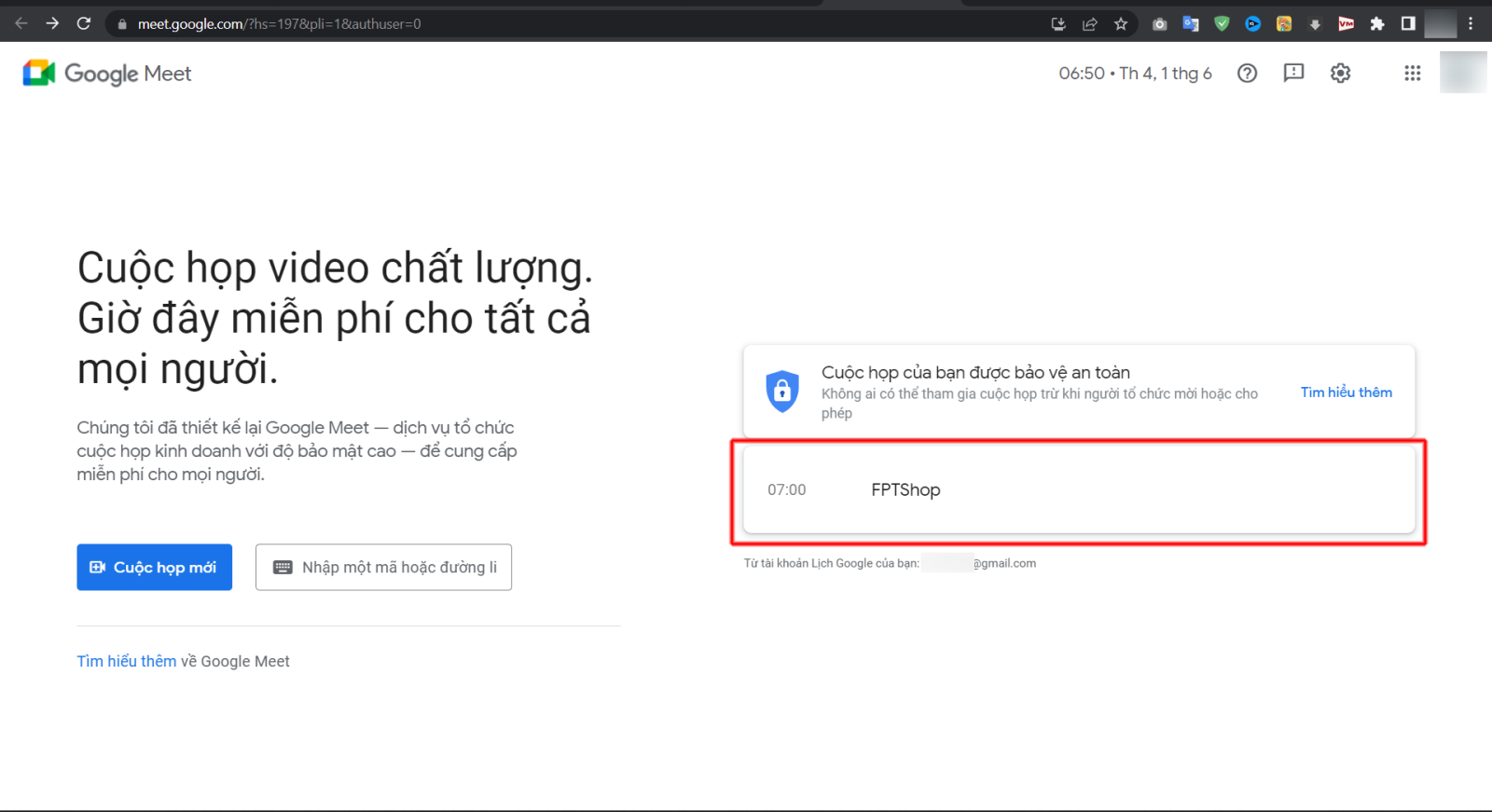 Cách xóa cuộc họp trên google meet 1