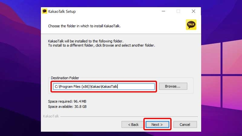 Chọn vị trí lưu File và nhấn Next
